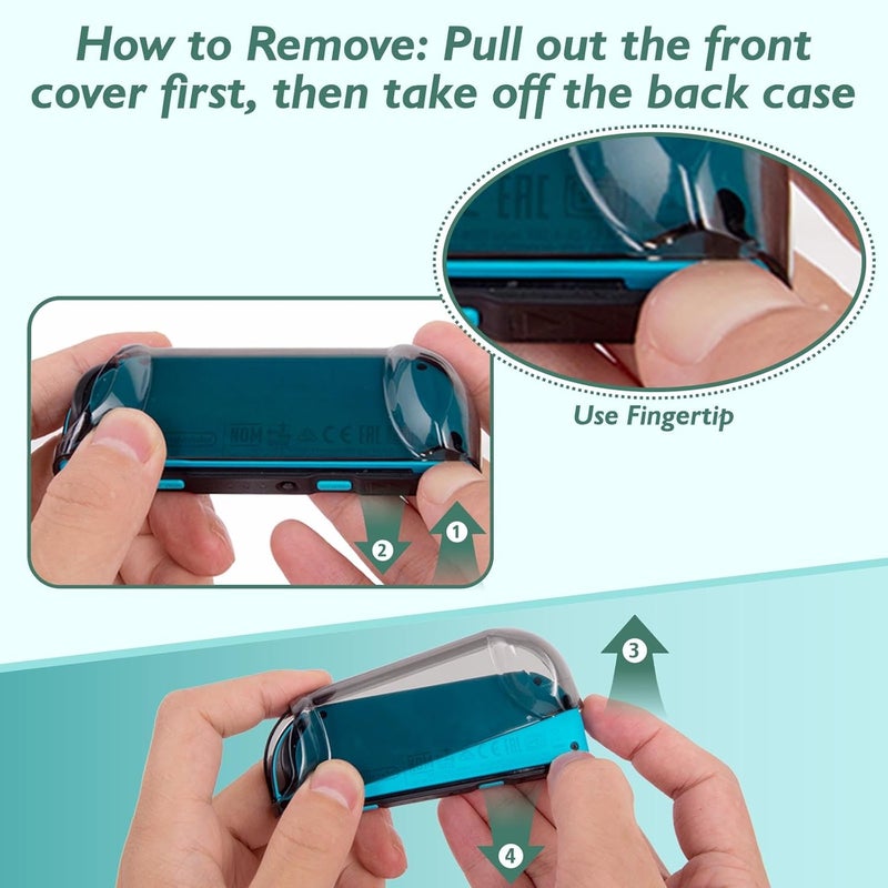 COMCOOL Dockable Case for Nintendo Switch Oled - [9 FT Military Grade Drop Protection] [with Tempered Glass Screen Protector and Thumb Grips] Cute Protective Cover for Nintendo Switch Oled - Stone - Image 5